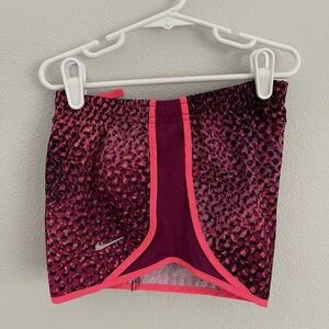 Nike Magenta and Neon Pink Leopard-Print Running Shorts L (kids)